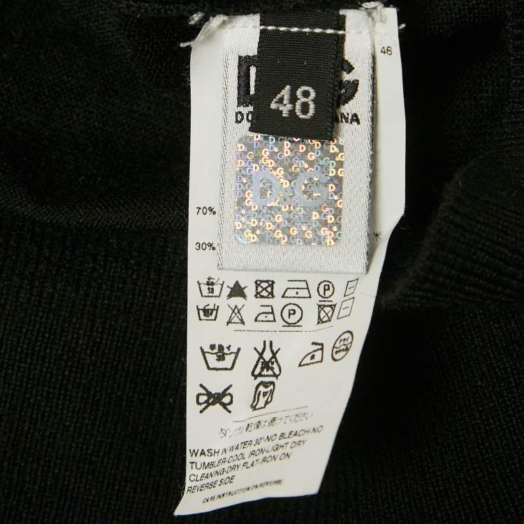 مملوكة مسبقًا D&G Black Striped Cashmere Cardigan M