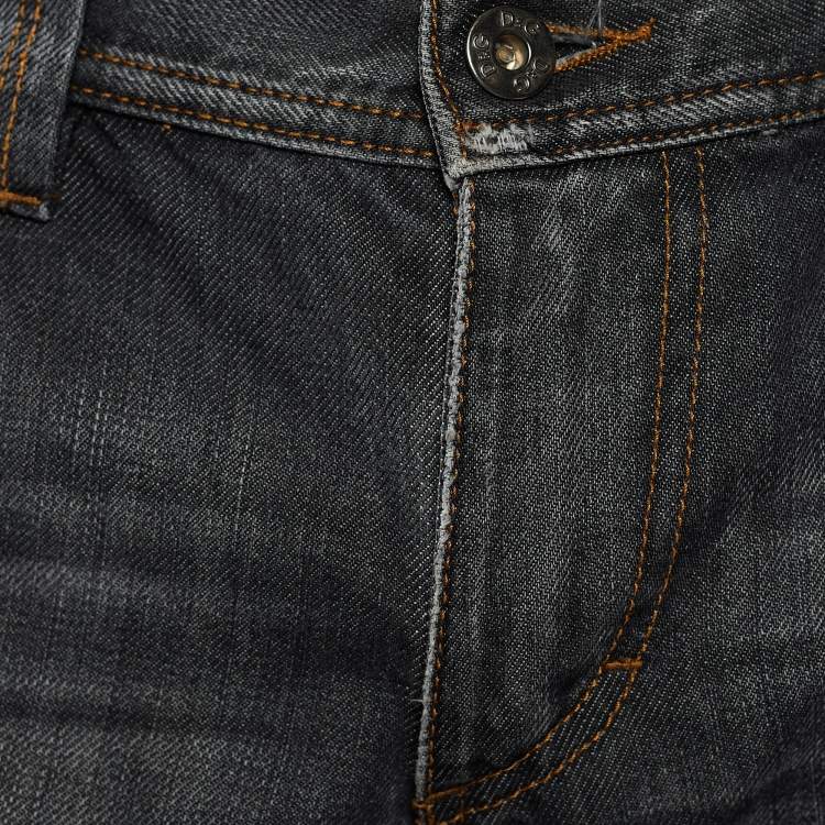 Pre Owned D&G Grey Washed Denim Regular Fit Jeans M/Waist 34"