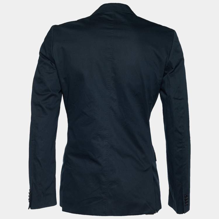 Pre Owned D&G Navy Blue Cotton Button Front Blazer L