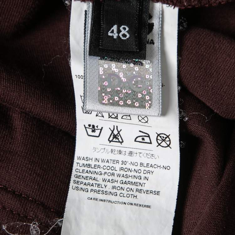 Pre Owned D&G Burdungy Embroidered Cotton T-Shirt M