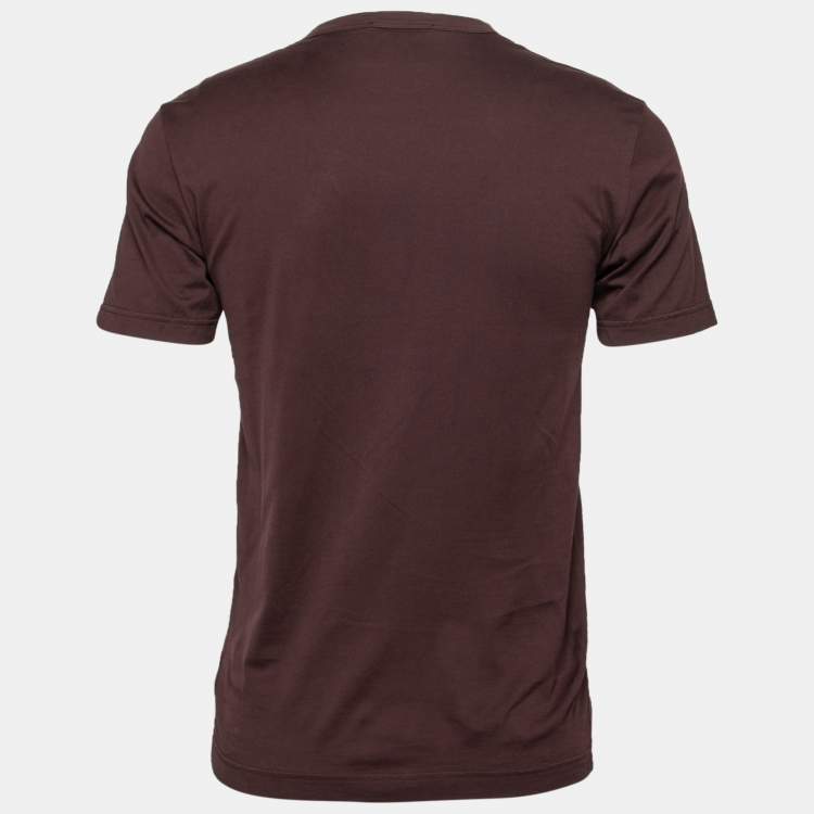 Pre Owned D&G Burdungy Embroidered Cotton T-Shirt M