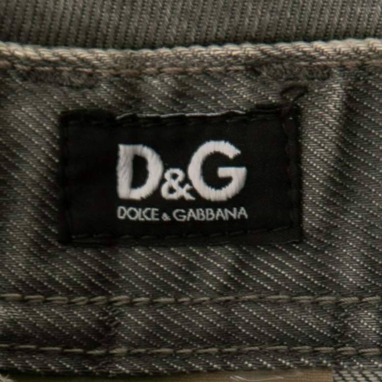 Pre Owned D&G Grey Distressed Denim Magic Jeans S