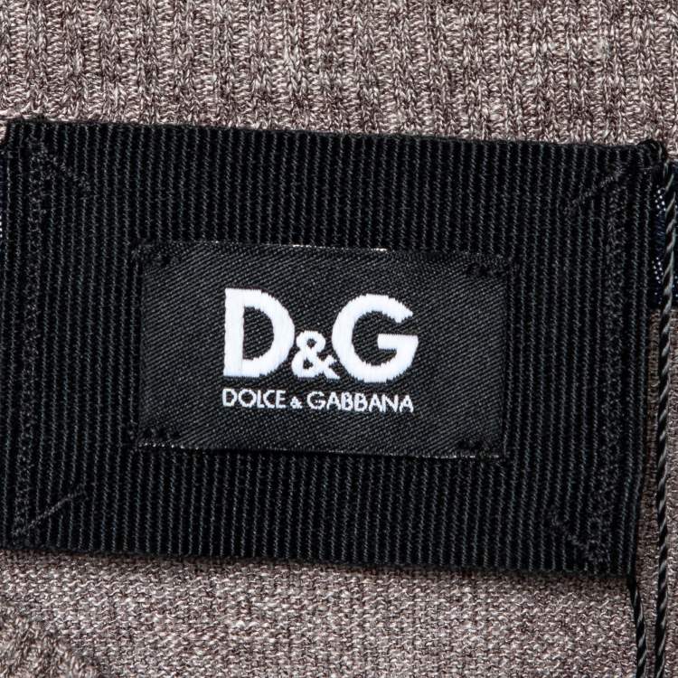 Pre Owned D&G Brown Mélange Linen Knit Round Neck Sweater S