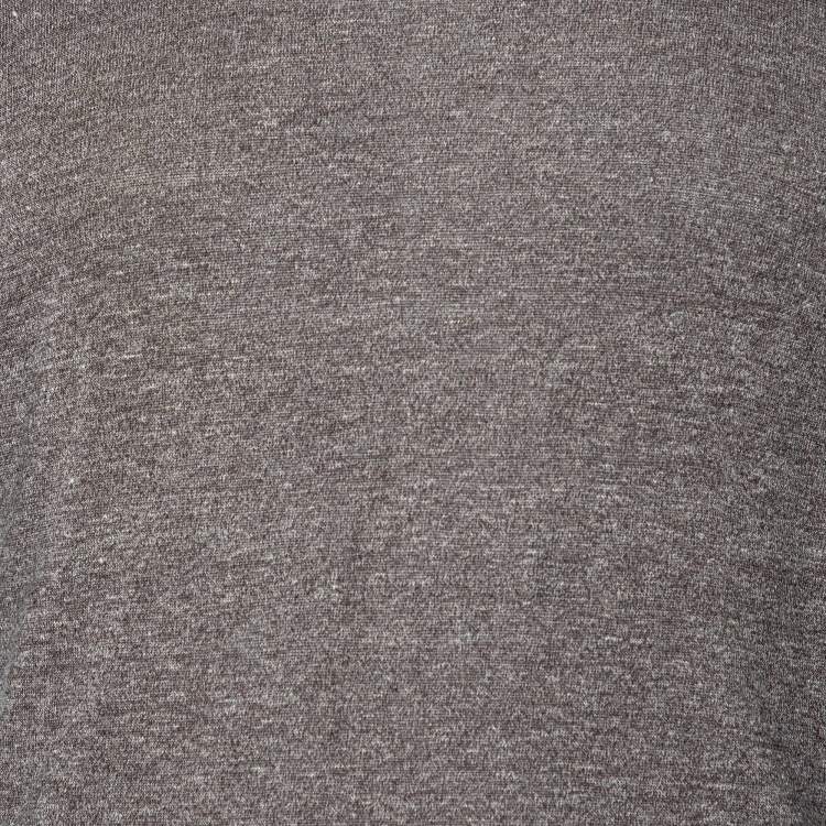 Pre Owned D&G Brown Mélange Linen Knit Round Neck Sweater S