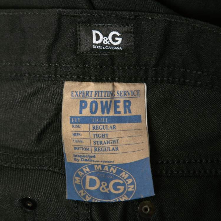 Pre Owned D&G Black Denim Straight Fit Power Jeans S
