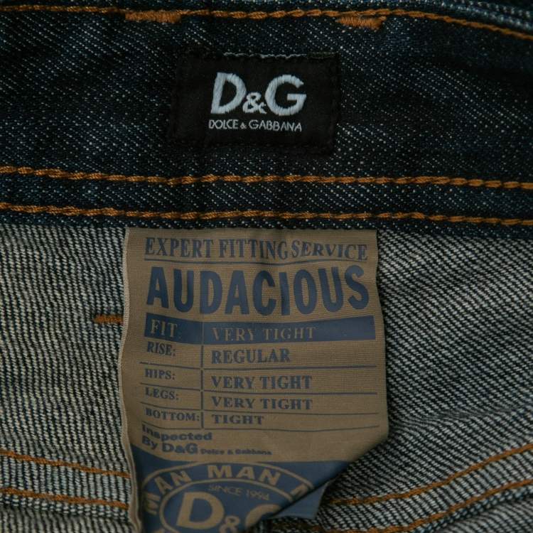 Pre Owned D&G Indigo Denim Distressed Audacious Jeans S