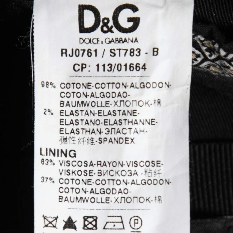 Pre Owned D&G Black Cotton Single Breasted Blazer S