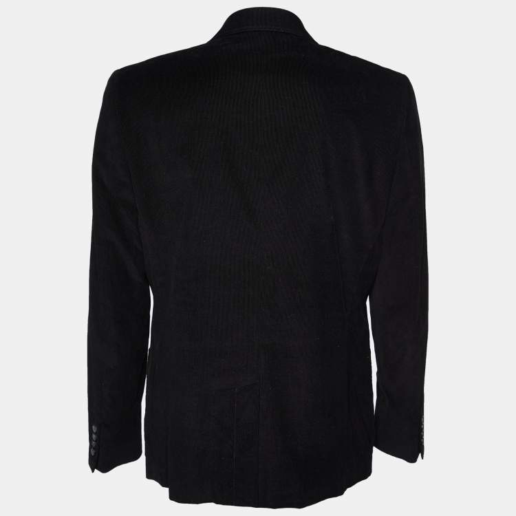 Pre Owned D&G Black Corduroy Button Front Blazer XXL