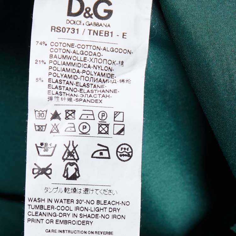 Pre Owned D&G Green Cotton Button Front Brad Fit Shirt M