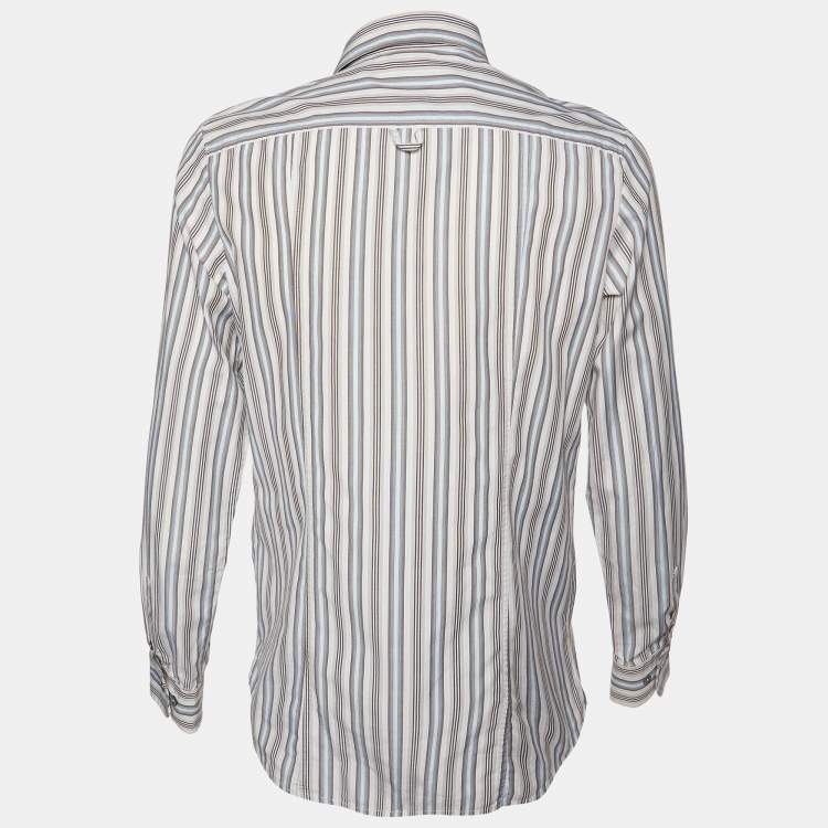 Pre Owned D&G Beige Striped Cotton Button Front Shirt M