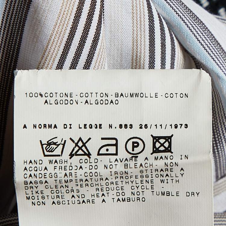 Pre Owned D&G Beige Striped Cotton Button Front Shirt M