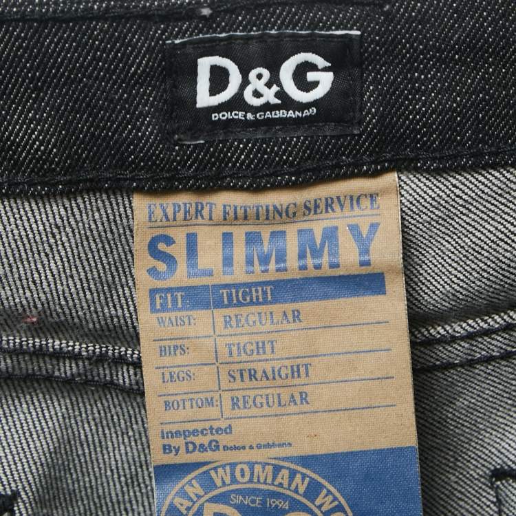 Pre Owned D&G Black Denim Regular Straight Fit Jeans M Waist 29"