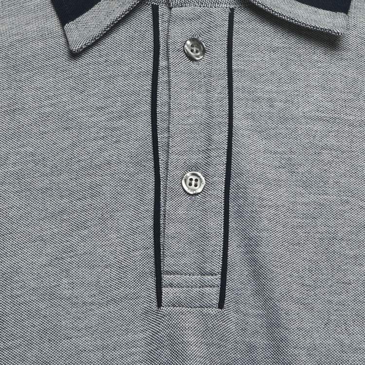 Pre Owned D&G Grey/Navy Blue Cotton Pique Polo T-Shirt XL