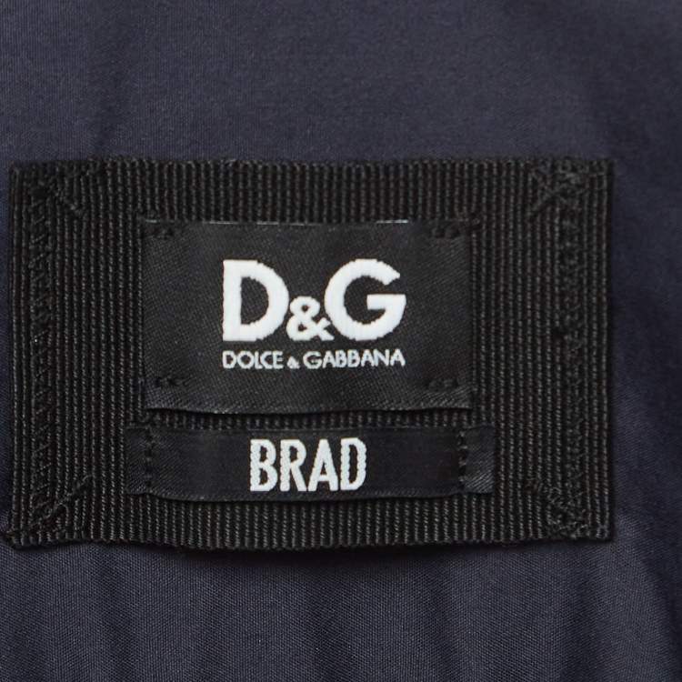 Pre Owned D&G Brad Navy Blue Cotton Button Front Full Sleeve Shirt S