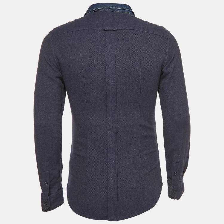 Pre Owned D&G Brad Blue Denim Button Front Full Sleeve Shirt S