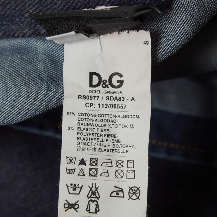 Pre Owned D&G Brad Blue Denim Button Front Full Sleeve Shirt S