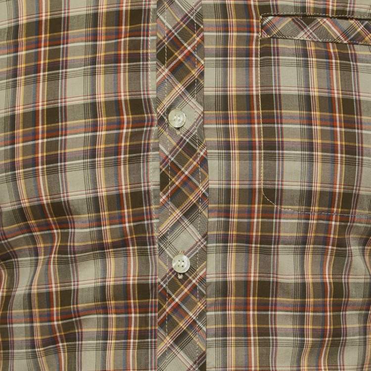 Pre Owned D&G Brad Multicolor Plaid Cotton Button Front Full Sleeve Shirt S
