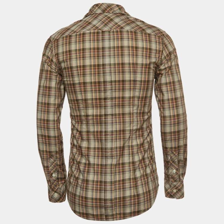 Pre Owned D&G Brad Multicolor Plaid Cotton Button Front Full Sleeve Shirt S