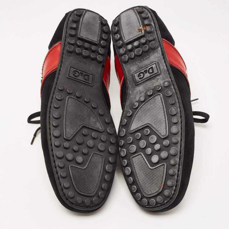 Pre Owned D&G Tricolor Leather and Suede Low Top Sneakers Size 43.5