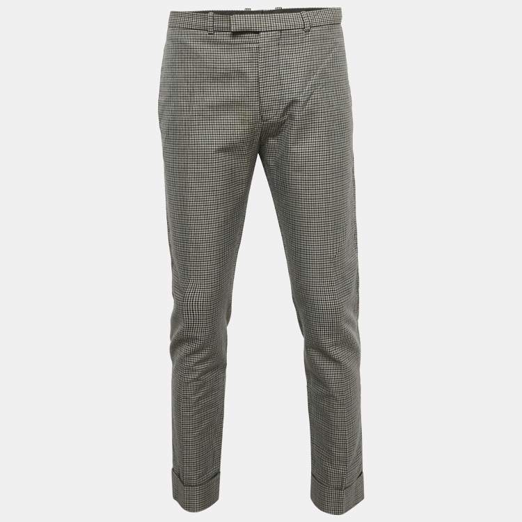 Pre Owned Diesel Black Gold Grey Houndstooth Pants L/Waist 36"