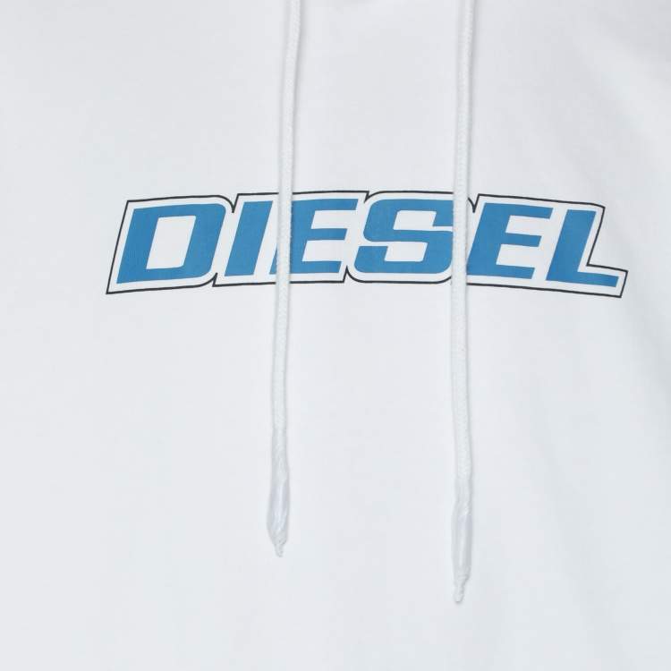 Pre Owned Diesel White Jersey Only The Brave Hoodie M