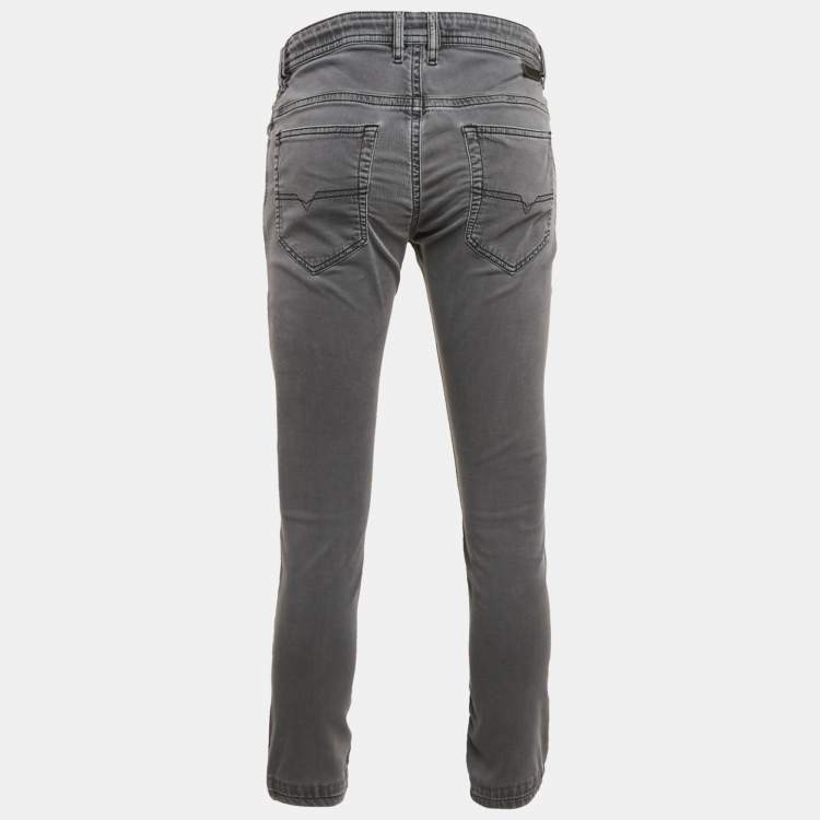 Pre Owned Diesel Dark Grey Distressed Denim Thommer CBB-NE Sweat Jeans M Waist 32"