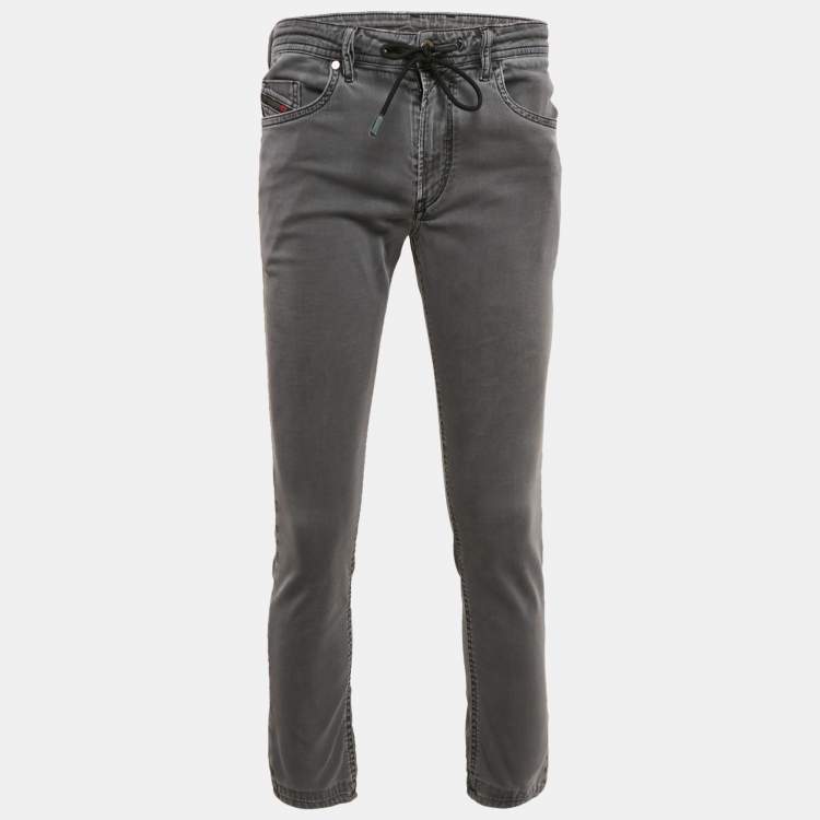 Pre Owned Diesel Dark Grey Distressed Denim Thommer CBB-NE Sweat Jeans M Waist 32"