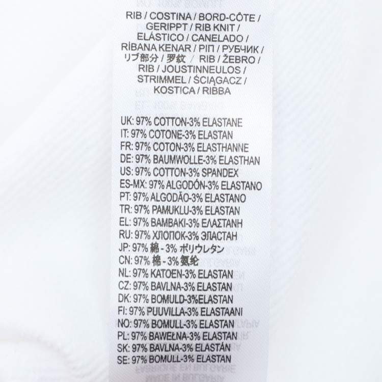 Pre Owned Diesel White Cotton Logo Print Hoodie M
