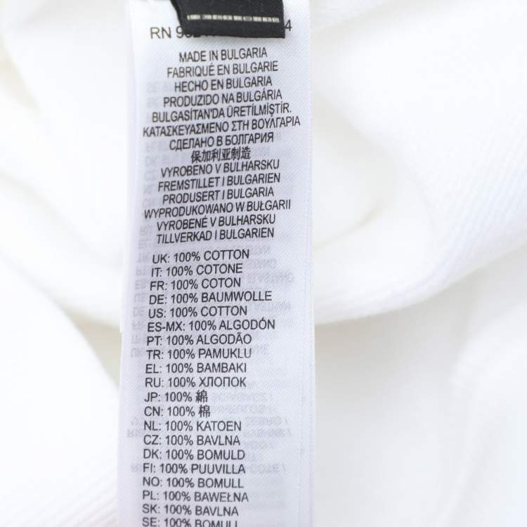 Pre Owned Diesel White Cotton Logo Print Hoodie M