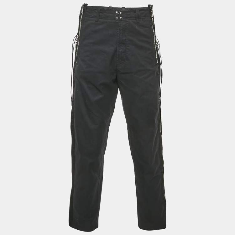 Pre Owned Diesel Black Denim Zip Detail Jeans L/Waist 34"