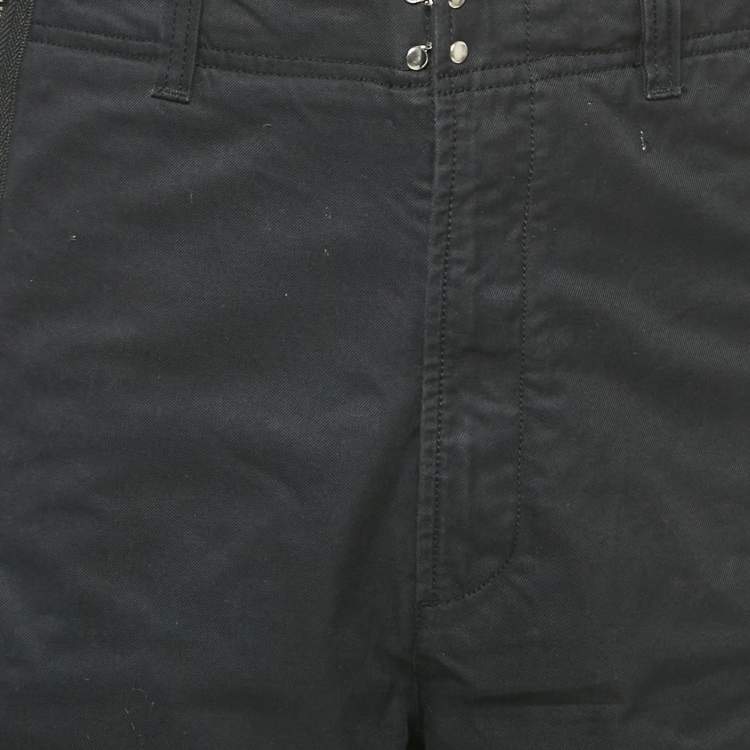 Pre Owned Diesel Black Denim Zip Detail Jeans L/Waist 34"