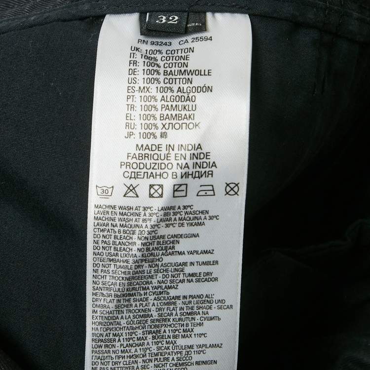 Pre Owned Diesel Black Denim Zip Detail Jeans L/Waist 34"