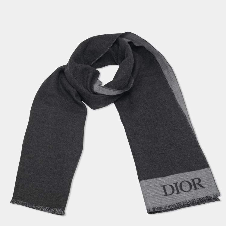 مملوكة مسبقًا Dior Homme Grey Wool Echarpe Scarf