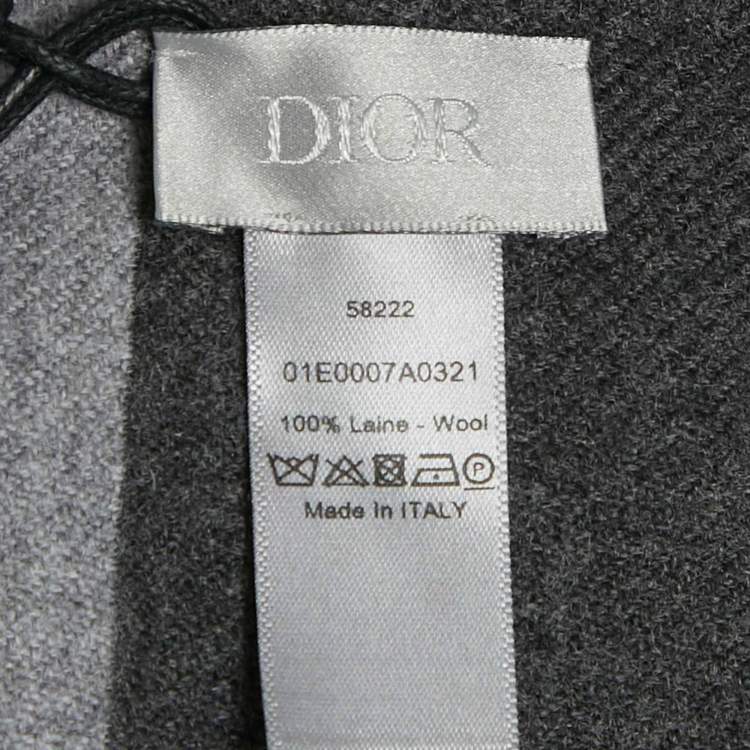 مملوكة مسبقًا Dior Homme Grey Wool Echarpe Scarf