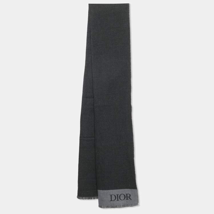 مملوكة مسبقًا Dior Homme Grey Wool Echarpe Scarf