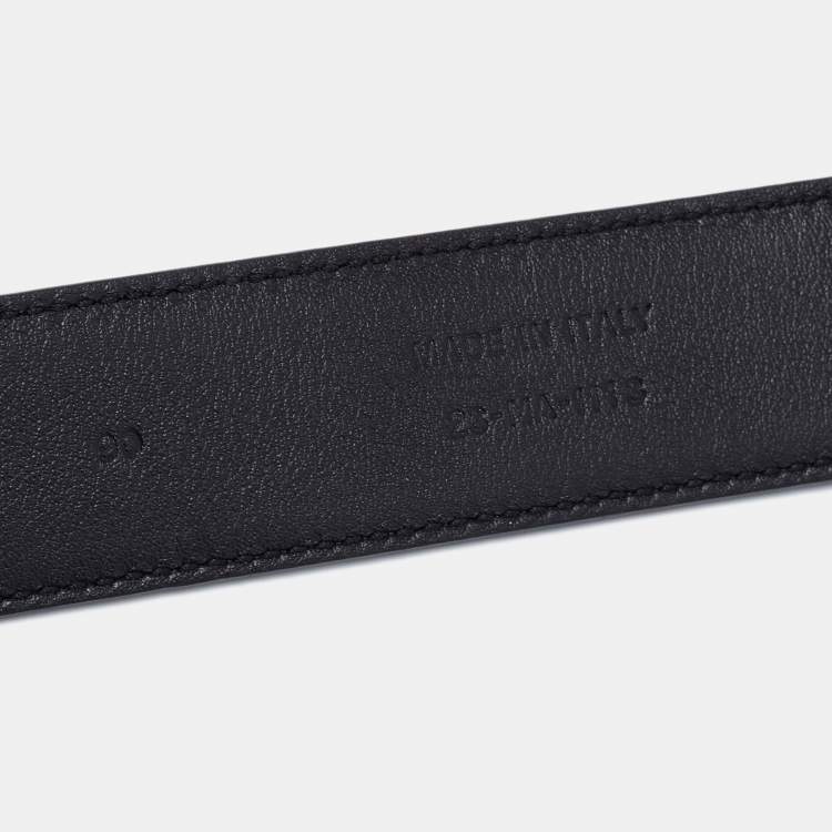 Pre Owned Dior Homme Black Leather Buckle Belt 90CM