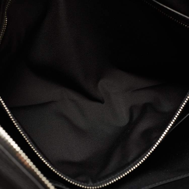 Pre Owned Dior Homme Black Leather Zip Briefcase Bag