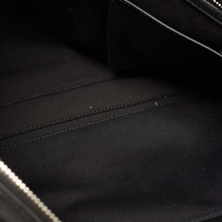 Pre Owned Dior Homme Black Leather Zip Briefcase Bag