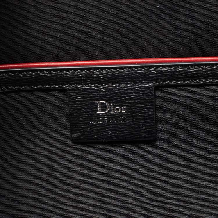 Pre Owned Dior Homme Dark Grey Stitched Print Oblique Coated Canvas Rider Sling Bag