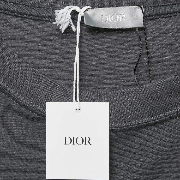 Pre Owned Dior Homme Grey Printed Cotton T-Shirt XL
