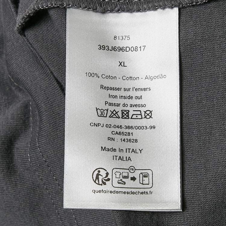 Pre Owned Dior Homme Grey Printed Cotton T-Shirt XL