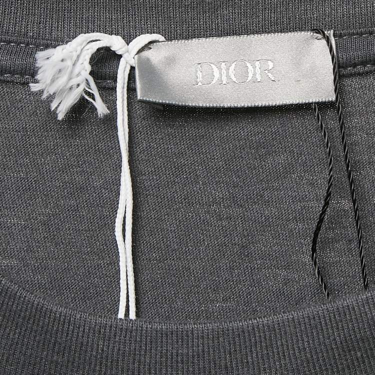 Pre Owned Dior Homme Grey Printed Cotton T-Shirt XL