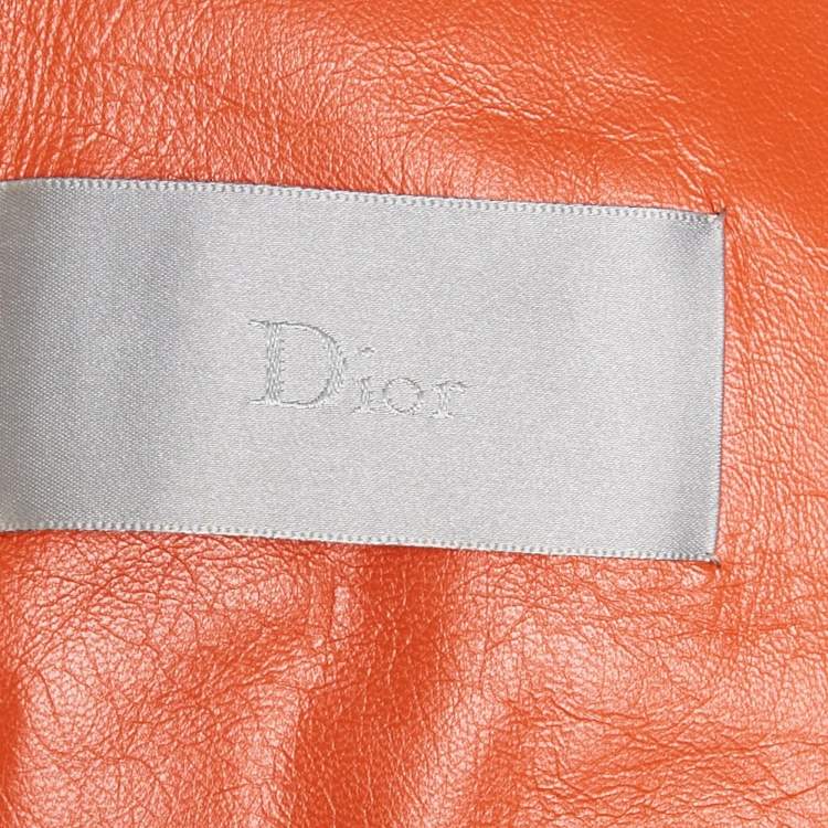 Pre Owned جاكيت جلد أزرق كحلي بسحاب ديور هوم مقاس كبير - لارج