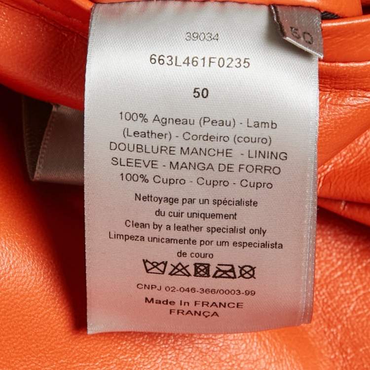 Pre Owned جاكيت جلد أزرق كحلي بسحاب ديور هوم مقاس كبير - لارج