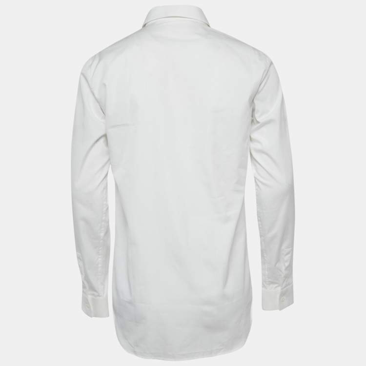 Pre Owned Dior Homme X Cactus White Logo Applique Cotton Shirt M