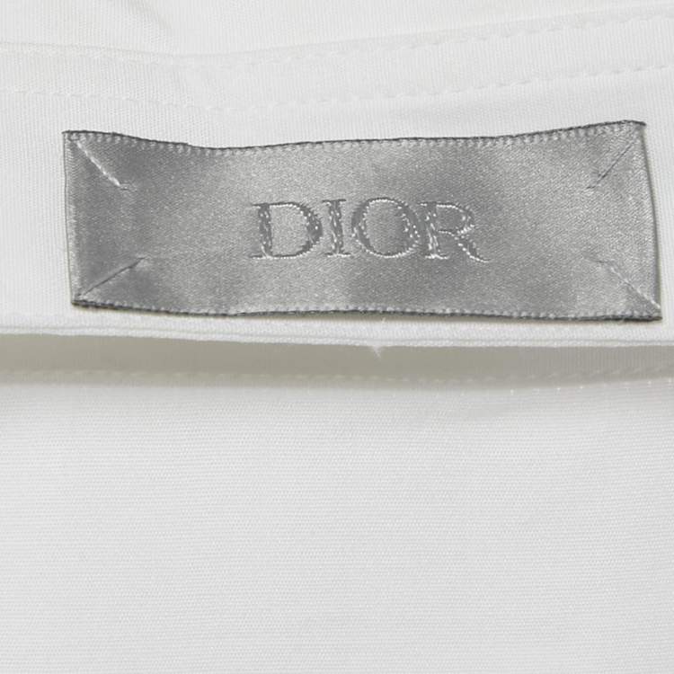 Pre Owned Dior Homme X Cactus White Logo Applique Cotton Shirt M