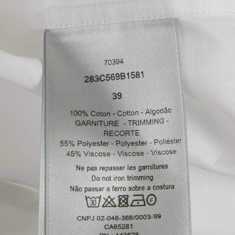 Pre Owned Dior Homme X Cactus White Logo Applique Cotton Shirt M