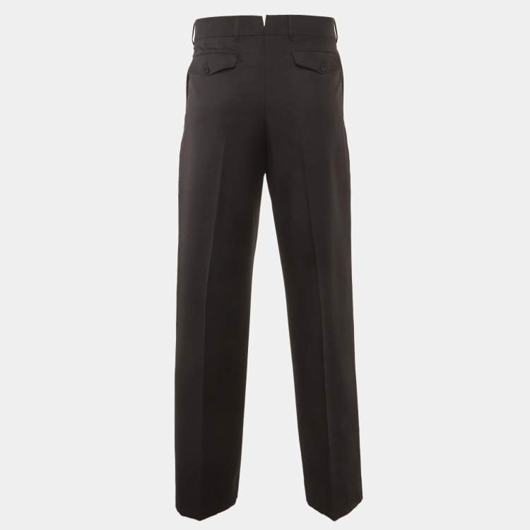 Pre Owned Dior Homme Black Gabardine Formal Trousers L