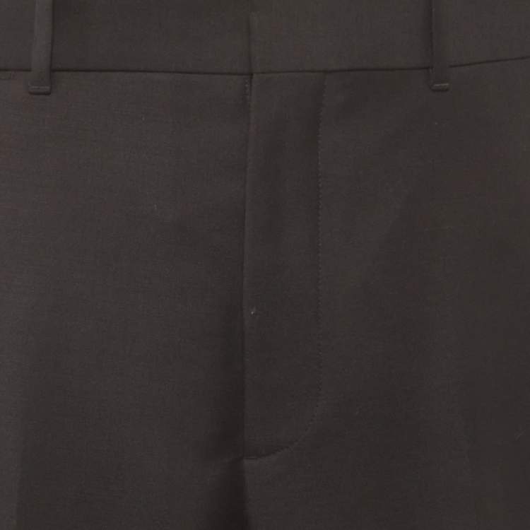 Pre Owned Dior Homme Black Gabardine Formal Trousers L
