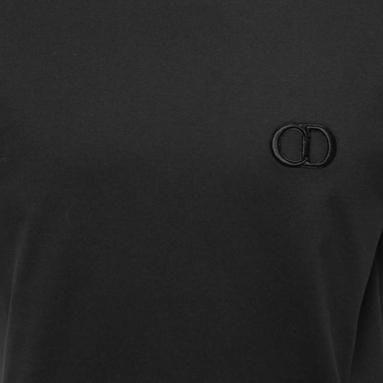Pre Owned Dior Homme Black CD Icon Embroidered Cotton Crew Neck T-Shirt L